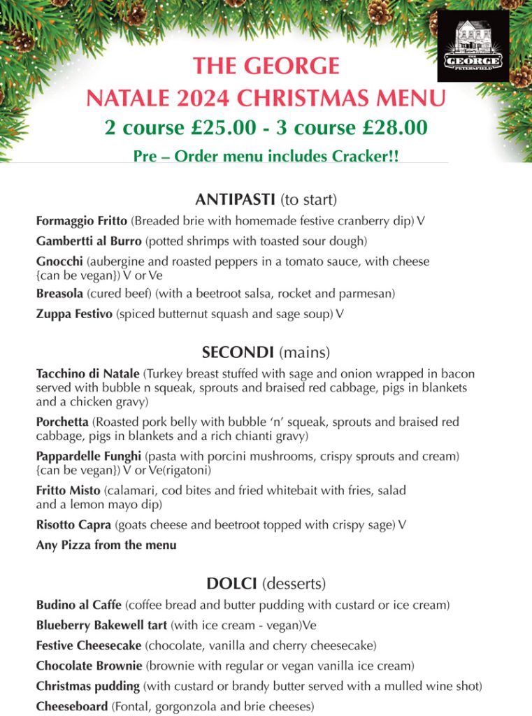 The George Petersfield Christmas 2024 - Pubs Petersfield - Pub Restaurant Petersfield - Cask Ales & Excellent Food & Wine - Great Dining